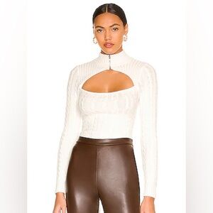 Superdown Tanya Cut Out Sweater in Ivory